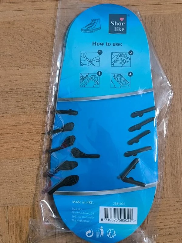 24 Magische elastische veters, zwart en wit, 12 stuks per zakje – photo 2